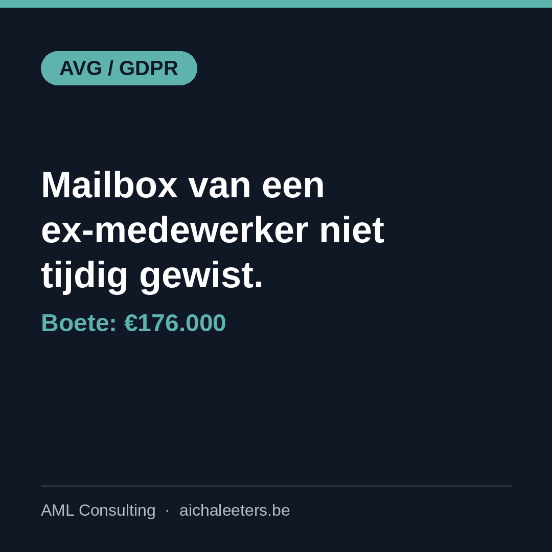 Mailbox van een ex-medewerker: klein detail, grote boete