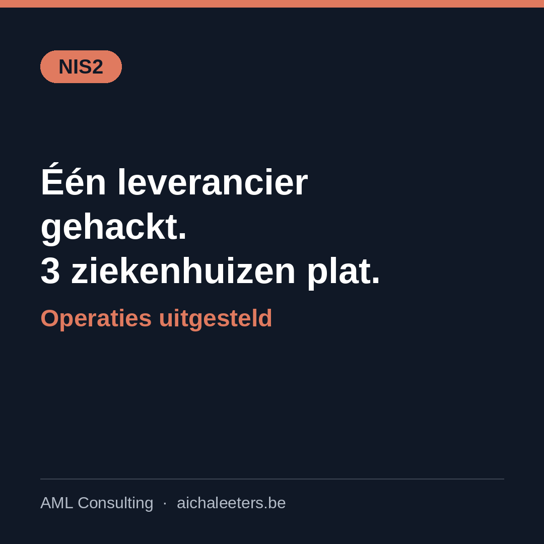 Eén leverancier gehackt, drie ziekenhuizen plat